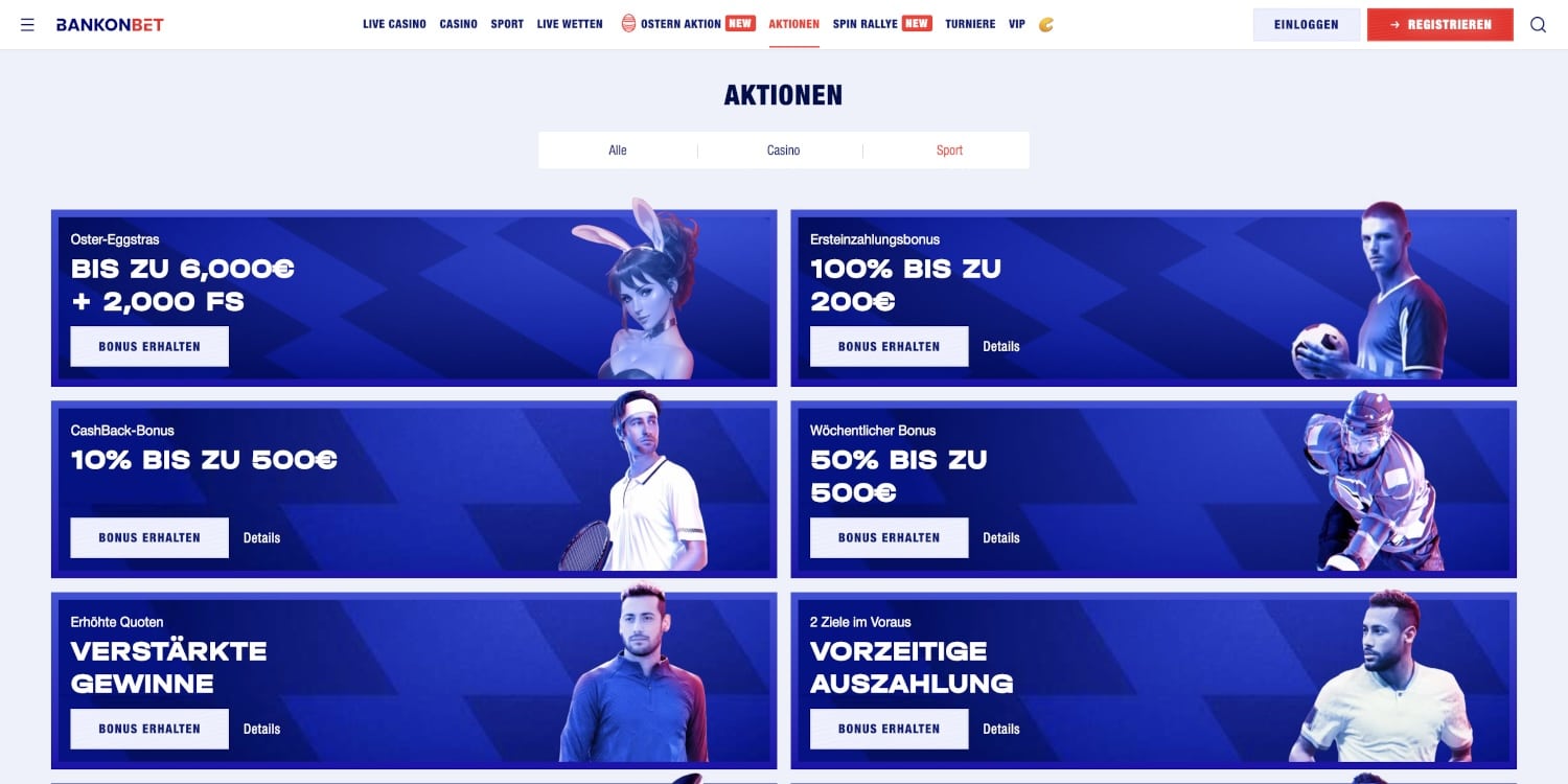 Bankonbet Bonus Aktionen