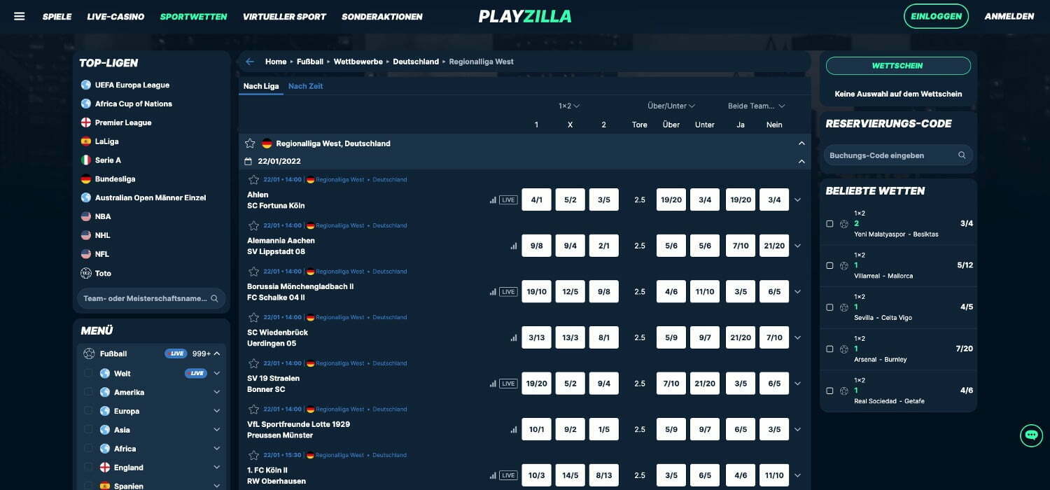 Regionalliga Wetten
